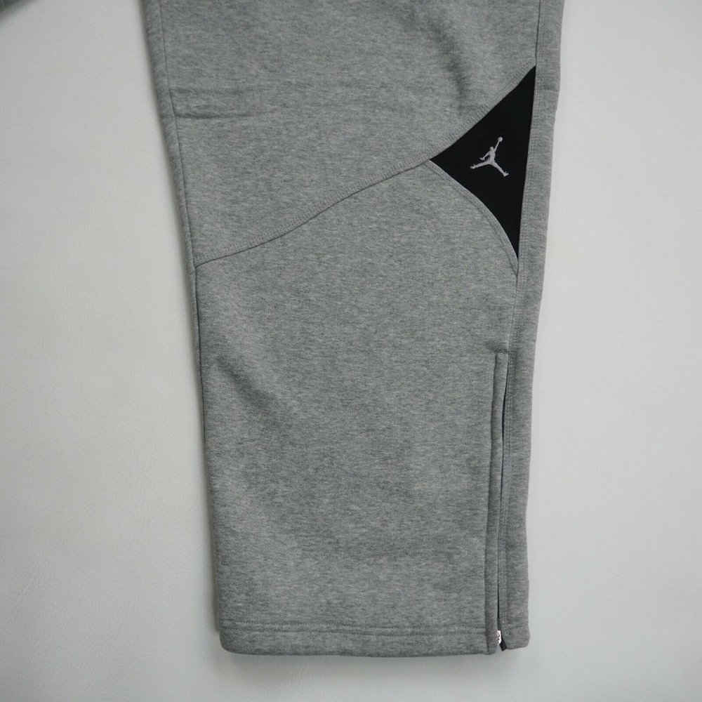 Nike Air Jordan Classic Fit Warmup Fleece Mens Pants Retro Grey - Picture 4 of 7